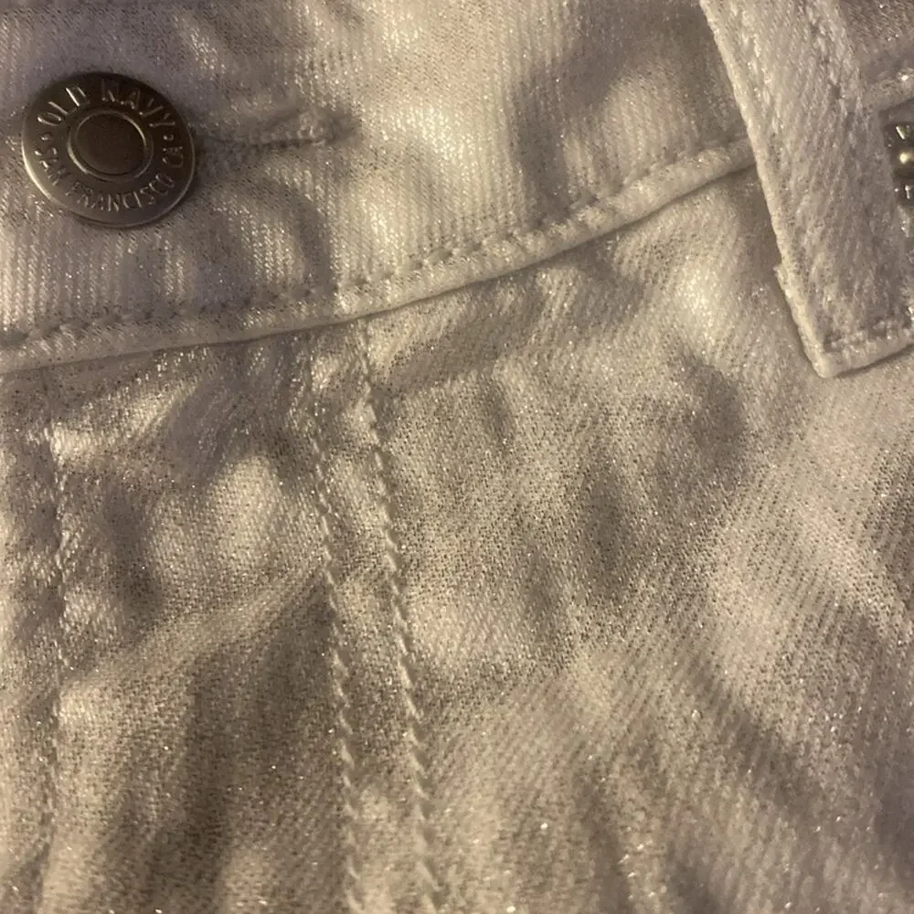Old Navy Silver Shine Mid-Rise OG Mini Skirt